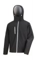 Heren Softshell Jas hoodie Result R230M black-grey